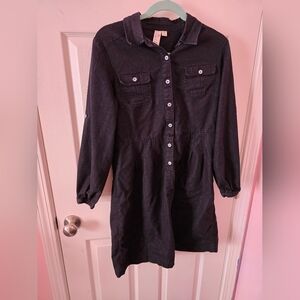 Emma & Michele Dark Grey Denim Button Down Dress